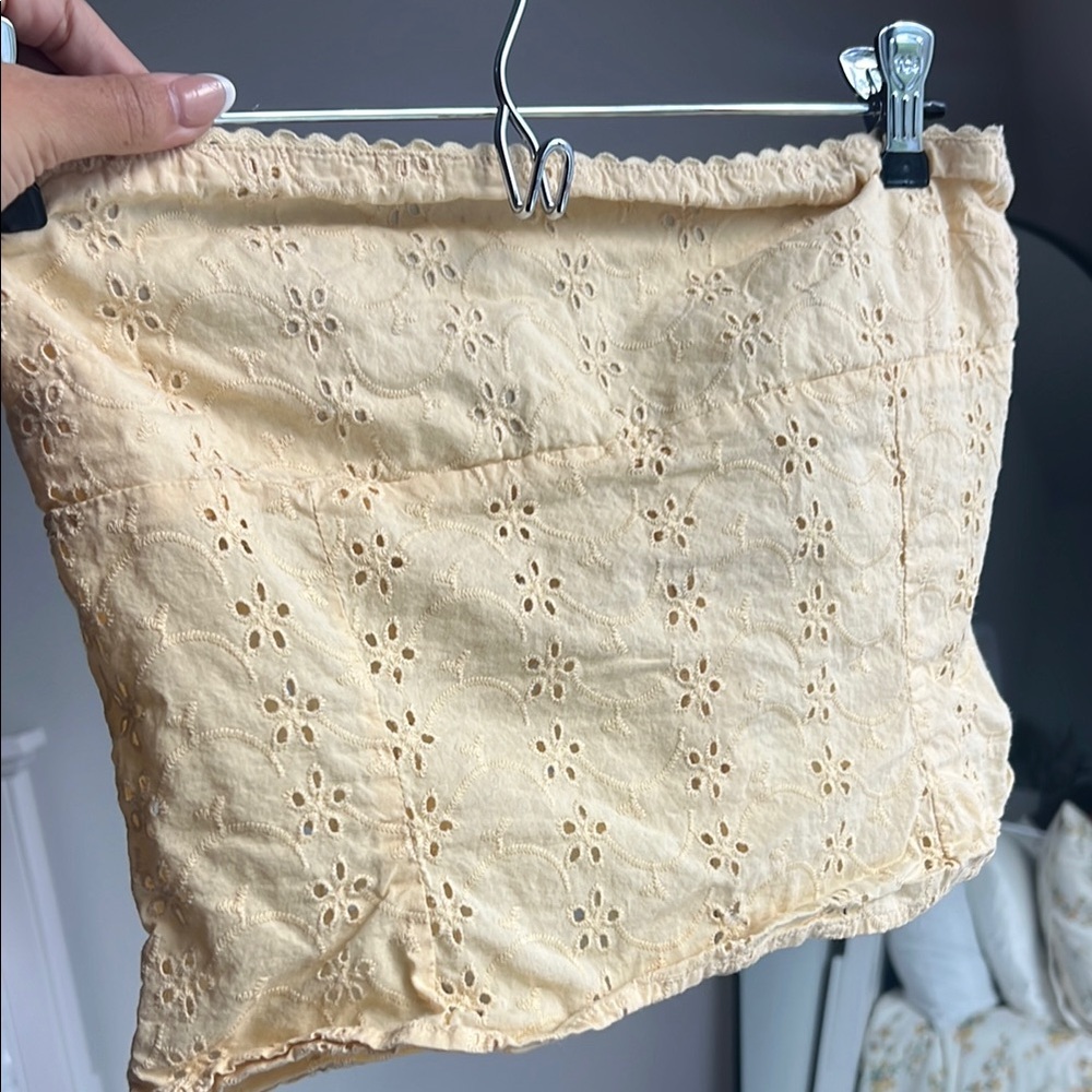 Princess Polly Yellow Eyelet Lace Shorts